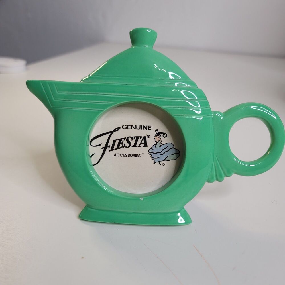 Vintage Fiesta Weston Gallery Teapot Picture Frame Shamrock Green Retired Color - Picture 2 of 6